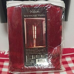 Hilton Red Rod Pocket Curtain Panel